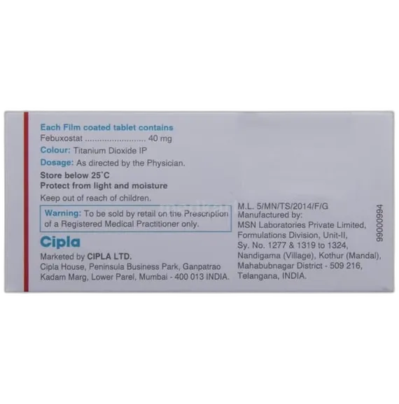 febucip 40mg tablet 10's